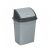 Grey and anthracite plastic swing top trash can, 4 liter capacity