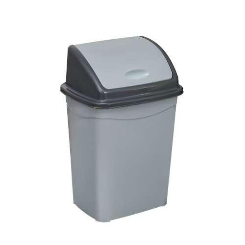 Litter bin with lid, plastic, grey/anthracite 4 litre