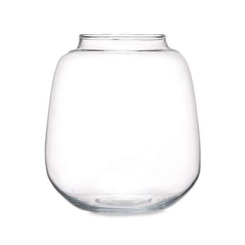 Üveg öblös váza dekorációs célra is - 20x17,5 cm
