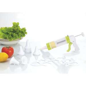 Domotti Aletta habnyomócső készlet, 19 részes, tartalmaz habzsákot, díszítőfejeket és sablonokat torták, cupcakes és egyéb desszertek díszítéséhez - Főzőedény & Sütőedény