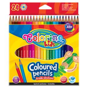 Colorino Kids 24-pak hexagonalnych kolorowych ołówków, super miękkie, idealne dla dzieci - Toll & Ceruza