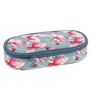 Ars Una Rosy Magnolia tolltartó gumipánttal, zöld rózsaszín virágokkal - Ars Una Tolltartó