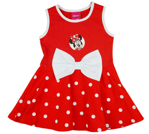 Disney ujjatlan Kislány ruha masnival - Minnie Mouse #piros - 116-os méret