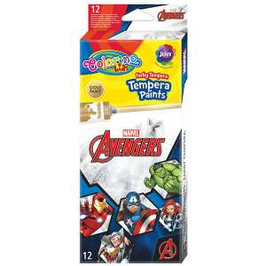 Colorino Disney Avengers tempera festék készlet, 12 tubus, 12 ml-es, arany festékkel - Tempera