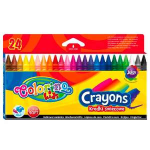 Colorino Kids Wachsmalstifte, 24 Stück, super weich, leuchtende Farben, Wachsmalstifte für Kinder, Malen Wachsmalstifte, Wachsmalstifte - Crayons