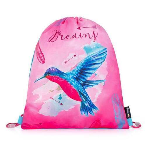 OXY BAG Dreams kolibri tornazsák lányoknak, rózsaszín összehúzható hátizsák