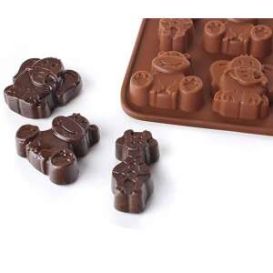 Banquet Culinaria szilikon csokiforma - állatok, kész csokis állatokkal és a formával - Banquet
