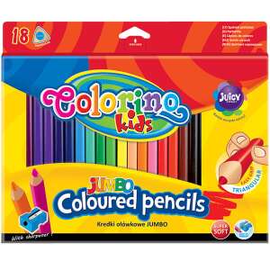 Colorino Kids JUMBO 18 darabos színesceruza készlet hegyezővel, extra puha, könnyű fogás, háromszögletű, jumbo színesceruzák - Színes ceruza