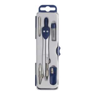 ICO körző készlet, 5 darabos, fém körző, körzőhegy, hegyező, tű, fémhegy, műanyag tartóban - ICO