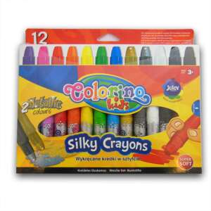Colorino Kids Silky Crayons 12 darabos készlet, extra lágy, mosható zsírkréta gyerekeknek, 2 fémes színnel - Rajzeszköz