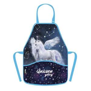 OXY BAG Unikornis Galaxy gyerek kötény zsebekkel, kék és fehér, festéshez, kézműveskedéshez és alkotáshoz - Oxybag