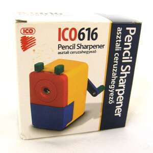 ICO 616 ceruzahegyező, sárga, piros, kék, asztali hegyező - ICO