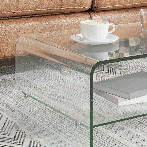 Modern Üveg Dohányzóasztal Polccal - 50x45x33 cm 179072391 - Dohányzóasztal