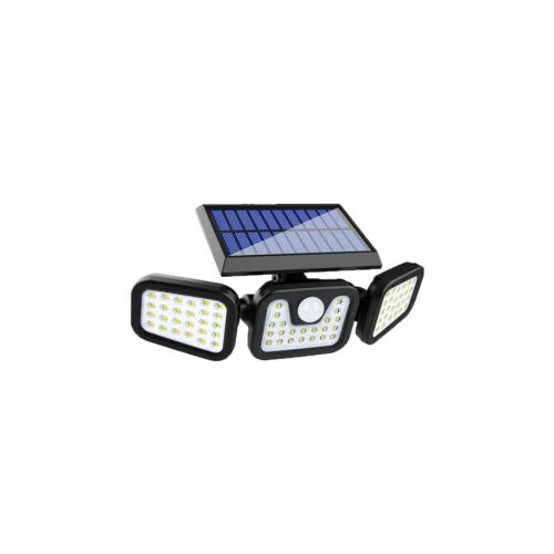 Zelux solarna lampa ścienna zewnętrzna z czujnikiem ruchu i 3 regulowanymi głowicami LED
