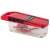 Red vegetable slicer with a clear container and a handle