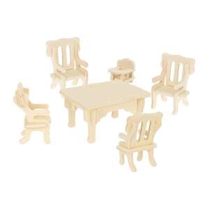 Összerakható fa játék bútorkészlet babaházhoz (34 bútor) 57278619 Játékbútorok