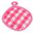Rózsaszín és fehér kockás edényfogó