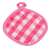 Rózsaszín és fehér kockás sütőkesztyű