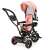 ECOTOYS rosa 360° drehbarer Sitz Kinderdreirad mit Schiebegriff, Sonnenschutz, Pedalen, Fußstützen, Hupe und Ablagekorb