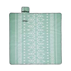 GET TOGETHER XXL piknik takaró, zsályazöld ethno 200x200 cm, kiterítve - Kert