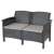 Zestaw mebli ogrodowych Venus 4-osobowych, dwuosobowa sofa z szarymi poduszkami