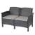 Zestaw mebli ogrodowych Venus 4-osobowy w kolorze grafitowym, składający się z dwuosobowej sofy z poduszkami.