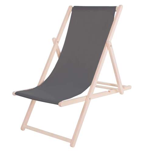 Springos garden chair, graphite, beech wood frame, 3 position adjustable, comfortable, relaxing, outdoor furniture