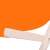 Springos orange wooden folding deck chair detail