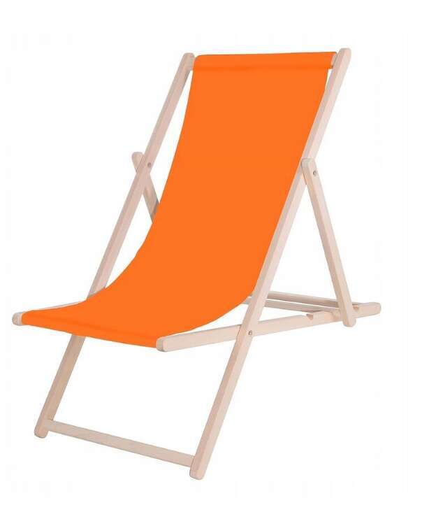 E-shop Skladacie ležadlo z bukového dreva, montáž svojpomocne, 120kg, oranžové