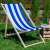Dechland wooden deckchair - Striped #blue-white 54644683