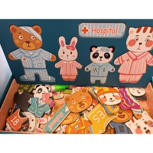 Fa Állatos Öltöztetős Játék - 4 részes