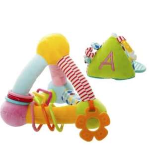 Softy Piramis textil játék, tevékenység piramis babáknak, különböző textúrák, karikák, fogzási tárgyak, fogantyúk 81986180 Fejlesztő játékok babáknak
