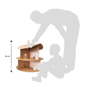 Karton Babaház - Színezhető - Kör alakú - 60cm
