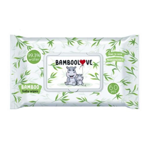 BambooLove Bambusz Popsitörlő - 60 db