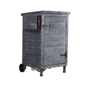 RealHunter Smoker Optimum 420L elektromos füstölő, fával fűthető, kerekekkel, hús és hal füstöléséhez - Grillezés & Kültéri főzés