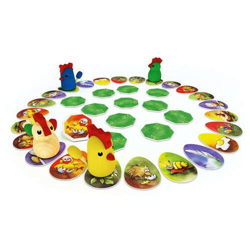 Chicken cha cha cha Brettspiel Teile, Hühner, Eier und Spielbrett
