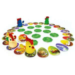 Chicken cha cha cha board game pieces, chickens, eggs, and game board - Board Game and Foosball Table and Accessory