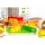 Wooden play food set for kids, including bread, meat, fish, vegetables, and more