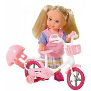 Evi Love Puppe auf rosa Fahrrad mit Stützrädern und Helm - Simba Toys Baba