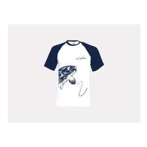 CarpZoom limitált kiadású fehér-kék póló ponty illusztrációval - Póló