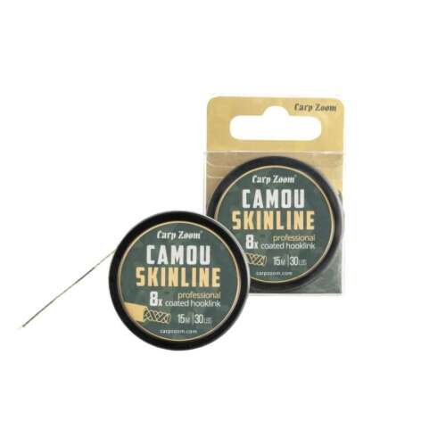 Carp Zoom Camou Skinline 8x professzionális bevonatos előkezsinór 15m 30lb fonott zsinór - Fonott előkezsinór