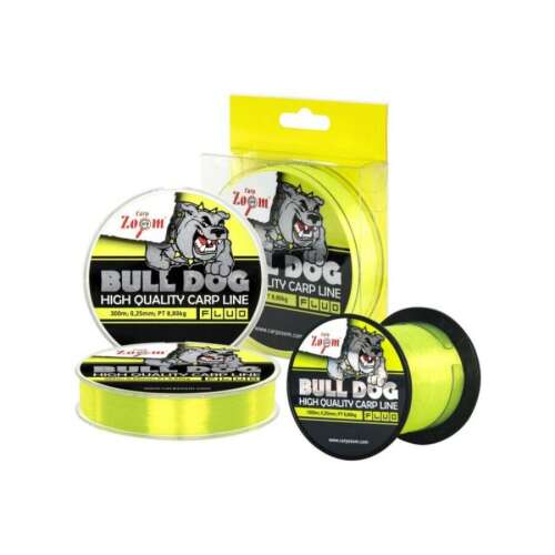 CarpZoom Bull-Dog Fluo 300m 0,28mm horgászzsinór, kiváló minőségű pontyzsinór, fluoreszkáló zöld