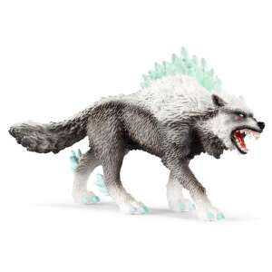 Schleich 42452 Jégfarkas Figurina, egy részletes és valósághű játékfigura egy farkasról, jégkristályokkal a hátán és a mancsain - Schleich