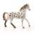 Schleich Knabstrupper Hengst Spielfigur, weißes Pferd mit schwarzen Flecken, Seitenansicht