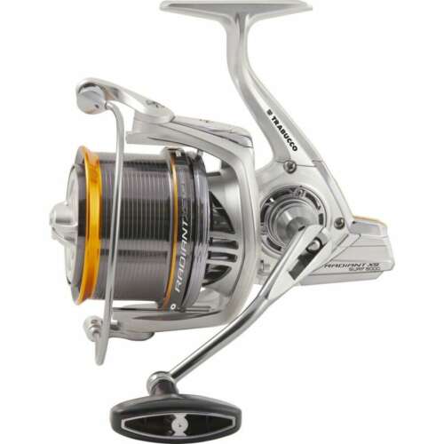 Trabucco Radiant XS SURF 8000 horgászorsó, ezüst és arany színben, elülső nézet - Surf