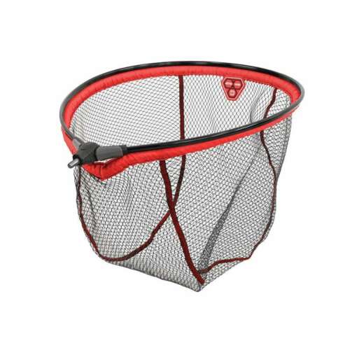 Delphin ATM Floaty RN VARIO 60x50cm horgász merítőháló, piros és fekete, gumírozott háló - Merítőfej