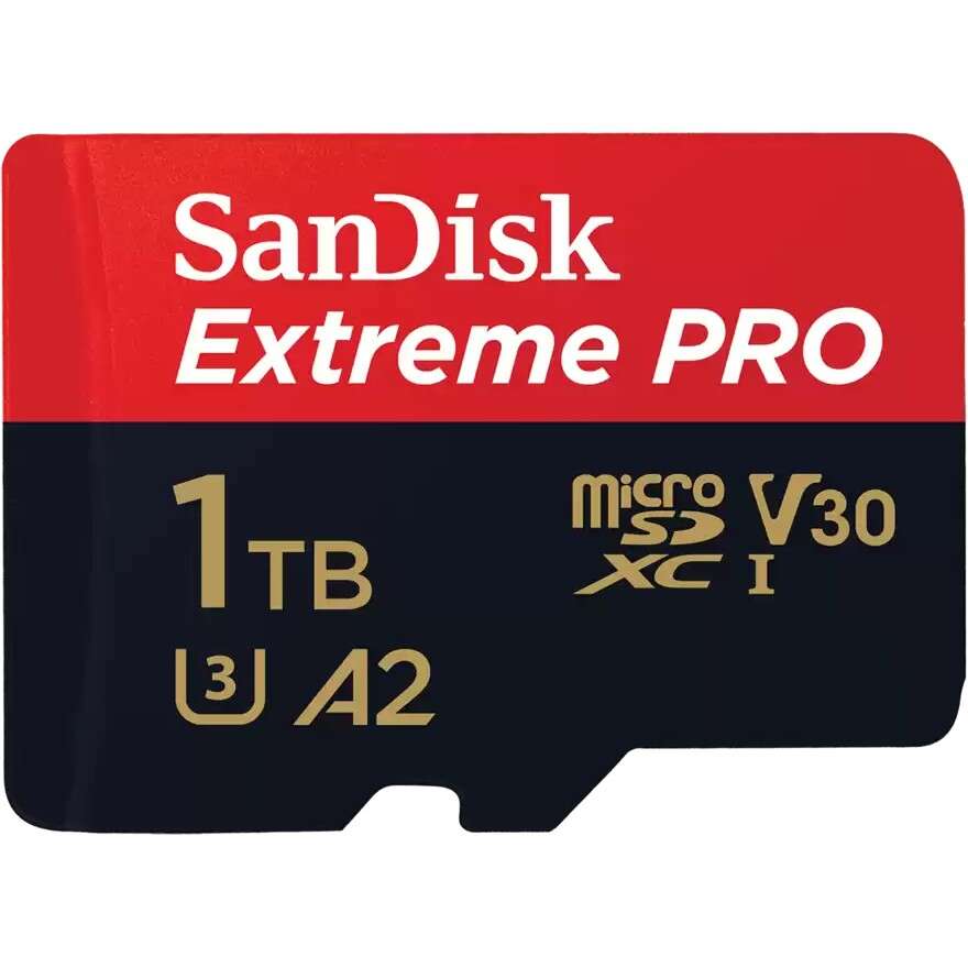 Sandisk extreme pro microsdxc 1tb 200mb/s + adapter (sdsqxcd-1t00...