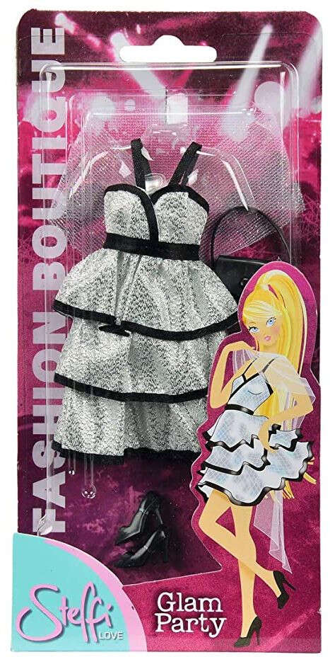 Steffi Love - Ezüst-fekete party ruha babáknak (105724990)