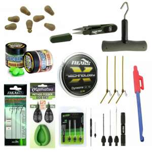 Tobi csalizó method szett horgászfelszerelés szett feederrel, horgokkal, zsinórral és kiegészítőkkel - Feeder szett
