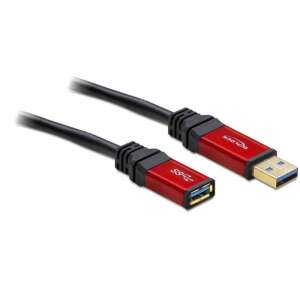 Delock USB 3.0 extension cable, 2 meters, type A male to female, red connectors - USB Cable